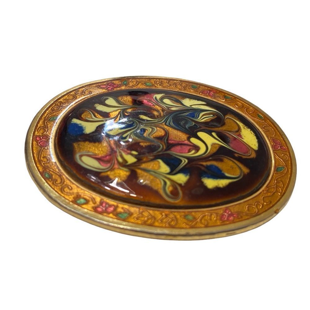 Vintage Abstract Enamel Brooch - Picture 4 of 14